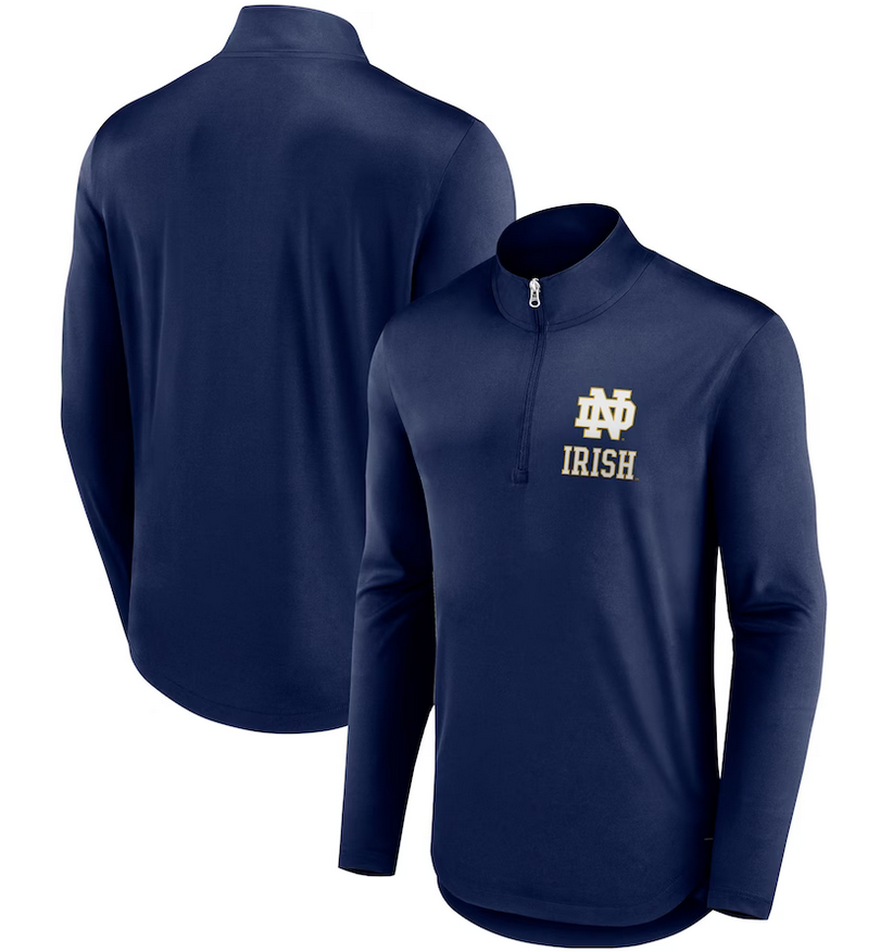 Notre Dame Fighting Irish Fanatics Navy 1/4 Zip Tough Minded Pullover