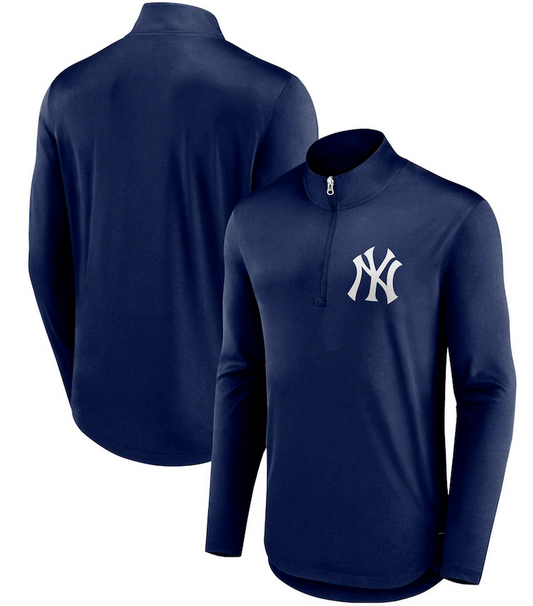 New York Yankees Fanatics Navy Blue 1/4 Zip Tough Minded Pullover