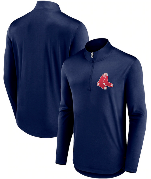 Boston Red Sox Fanatics Navy Blue 1/4 Zip Tough Minded Pullover Jacket