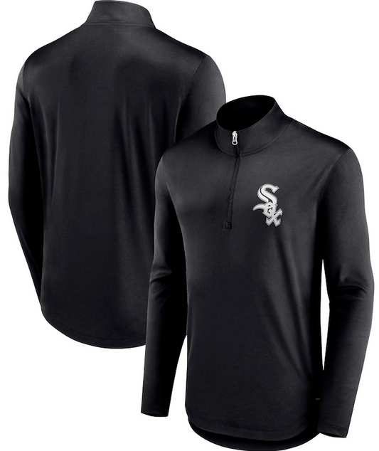 Chicago White Sox Fanatics Black 1/4 Zip Tough Minded Pullover Jacket