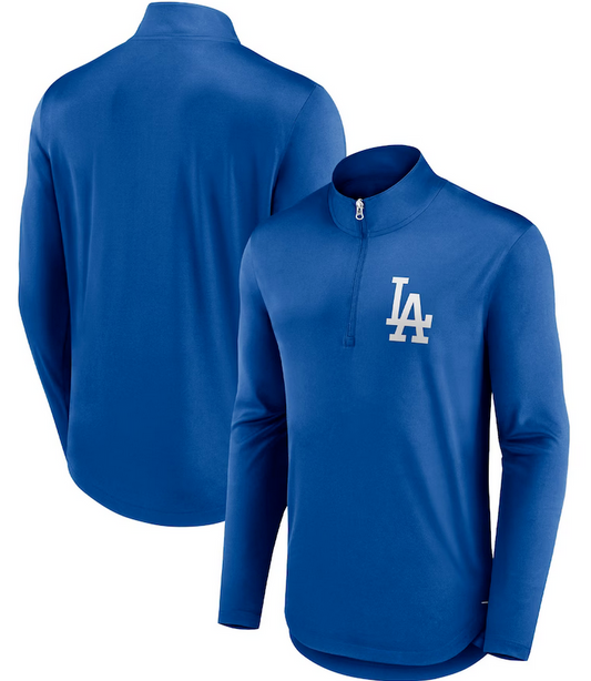 Los Angeles Dodgers Fanatics Blue 1/4 Zip Tough Minded Pullover Jacket