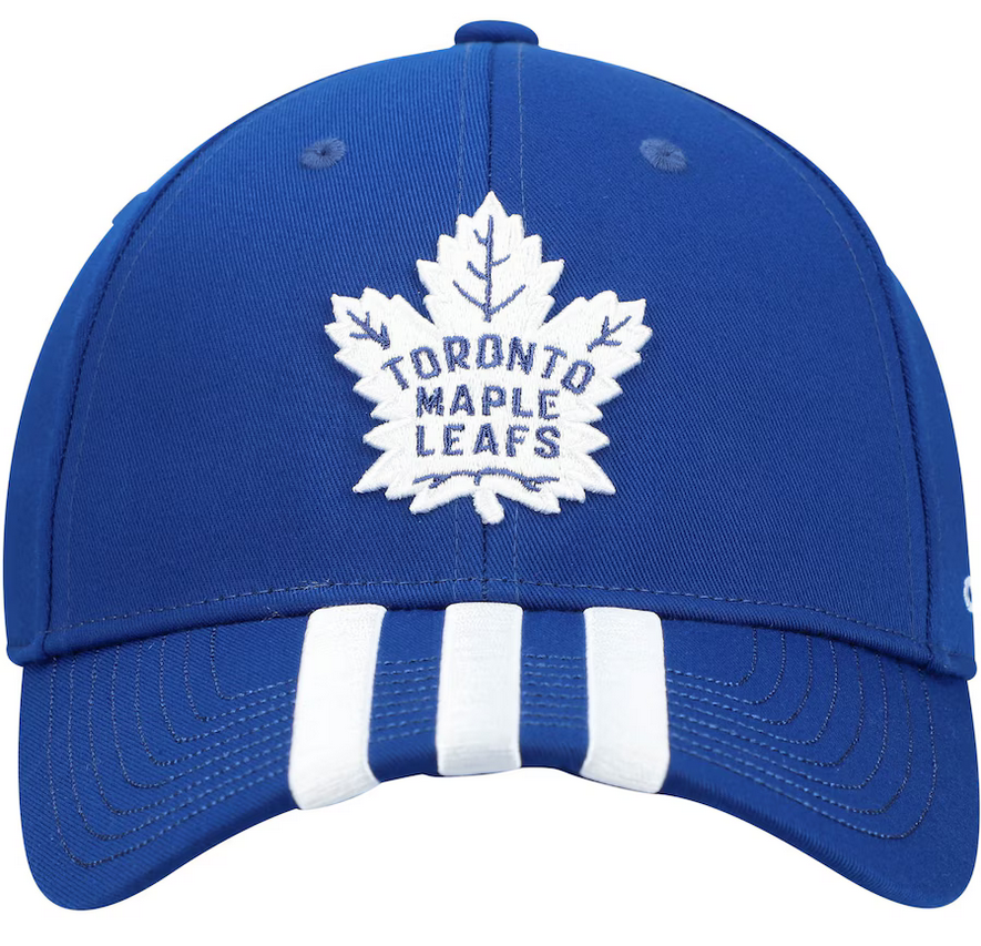 Toronto Maple Leafs Adidas Blue Three Stripe Adjustable Hat