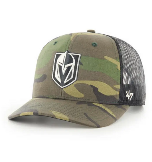 Vegas Golden Knights '47 Brand Camo Trucker Adjustable Hat