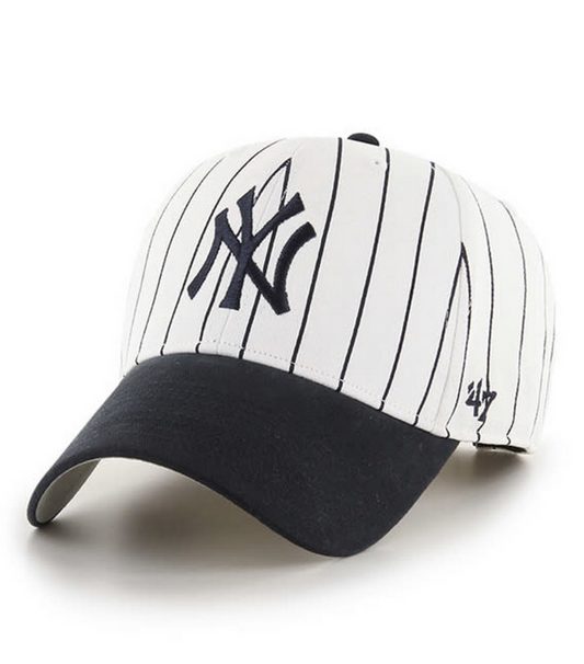 Youth New York Yankees '47 Brand White Pinstripes Adjustable MVP Hat