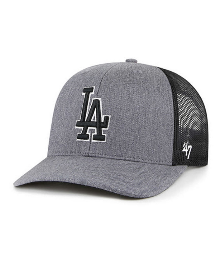 Los Angeles Dodgers '47 Brand Charcoal Carbon Trucker Adjustable Hat