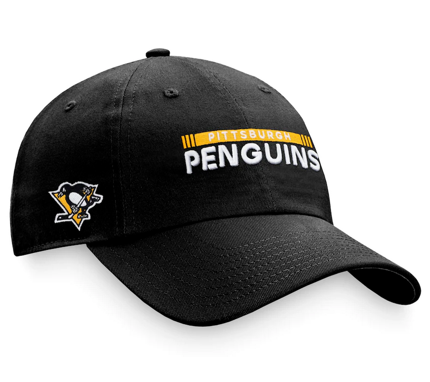 Pittsburgh Penguins Fanatics Brand Black Authentic Pro Rink Adjustable Dad Hat