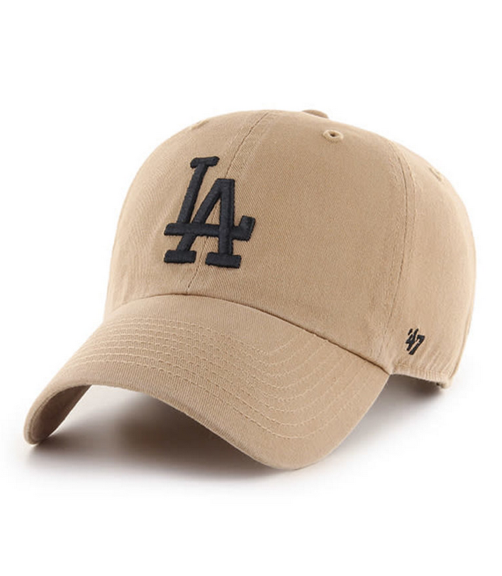 Los Angeles Dodgers '47 Brand Khaki Clean Up Adjustable Dad Hat