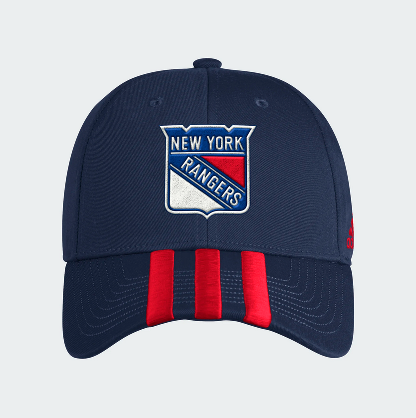 New York Rangers Adidas Navy Blue Three Stripe Adjustable Hat