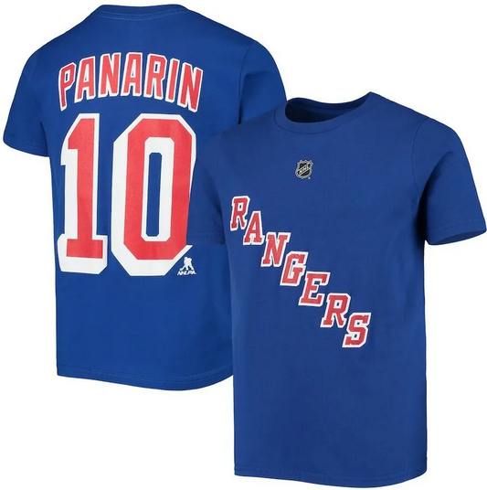 Youth New York Rangers Artemi Panarin Blue Name & Number Player Jersey T-Shirt