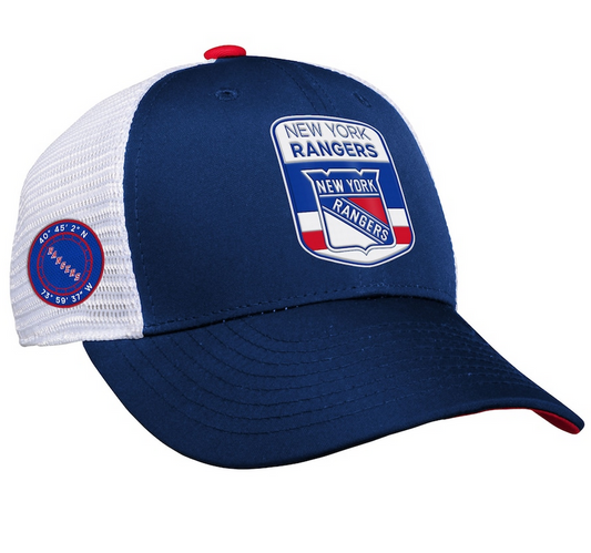 Youth New York Rangers Fanatics Navy Blue Draft Snapback Trucker Hat