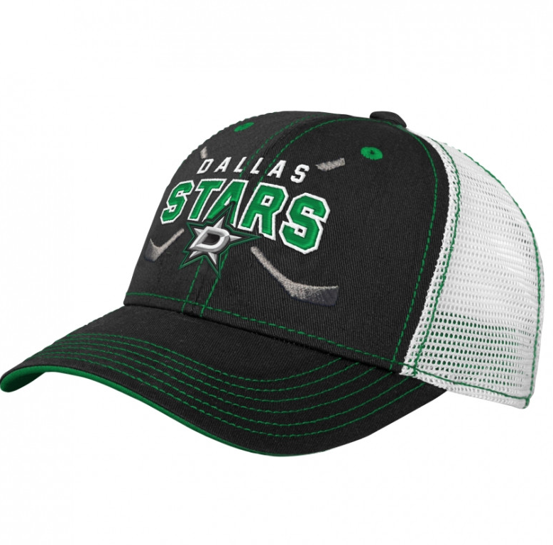 Youth Dallas Stars Outerstuff Black Core Lockup Snapback Trucker Hat