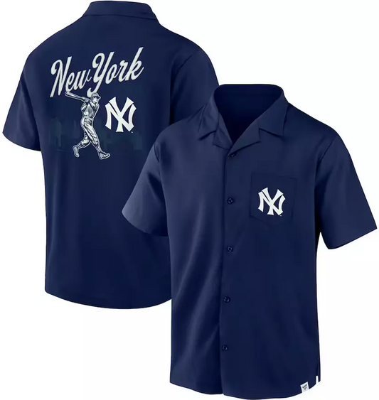 New York Yankees Fanatics Navy Blue Proven Winner Button Up Shirt