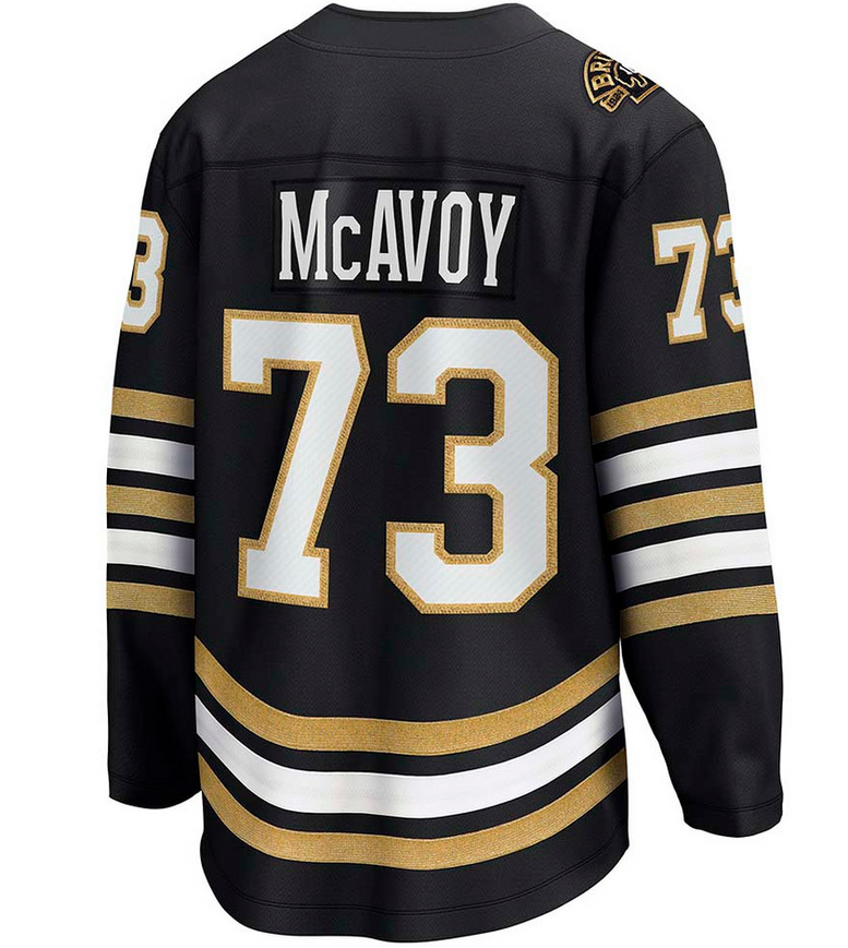 Boston Bruins Charlie McAvoy Fanatics Black 100th Anniversary Breakaway Jersey