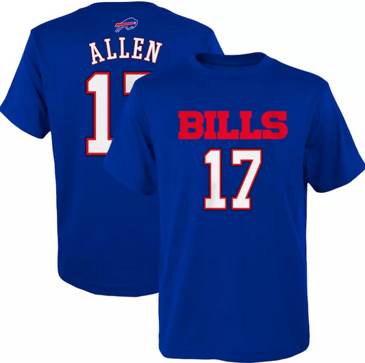 Youth Buffalo Bills Josh Allen Blue Name & Number Mainliner Jersey T-Shirt