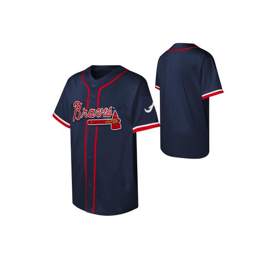 Youth Atlanta Braves Outerstuff Navy Blue Fashion Baseball Jersey