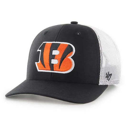 Cincinnati Bengals '47 Brand Black Trucker Adjustable Backstrap Hat