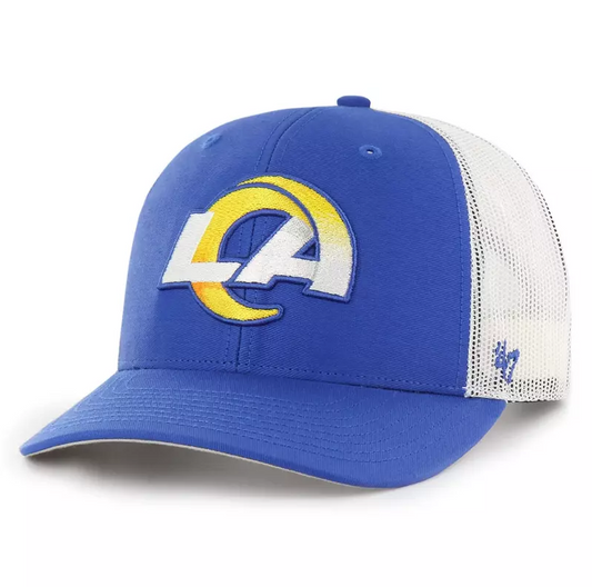 Los Angeles Rams '47 Brand Blue Trucker Adjustable Snapback Hat