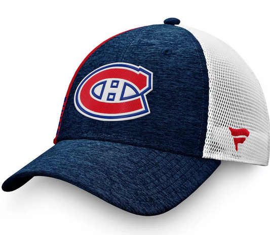 Montreal Canadiens Fanatics Navy Blue Adjustable Snapback Mesh Trucker Hat