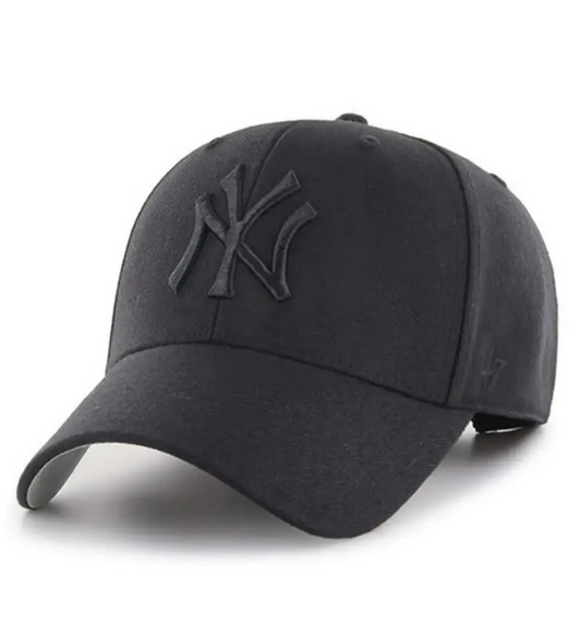 New York Yankees '47 Brand Black On Black Adjustable MVP Hat