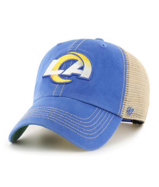 Los Angeles Rams '47 Brand Blue Trawler Clean Up Adjustable Trucker Dad Hat