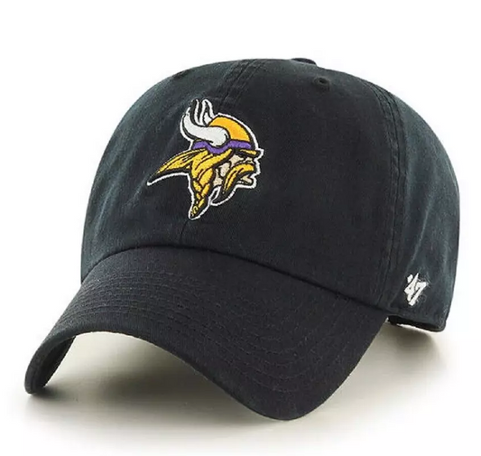 Minnesota Vikings '47 Brand Black Clean Up Adjustable Dad Hat