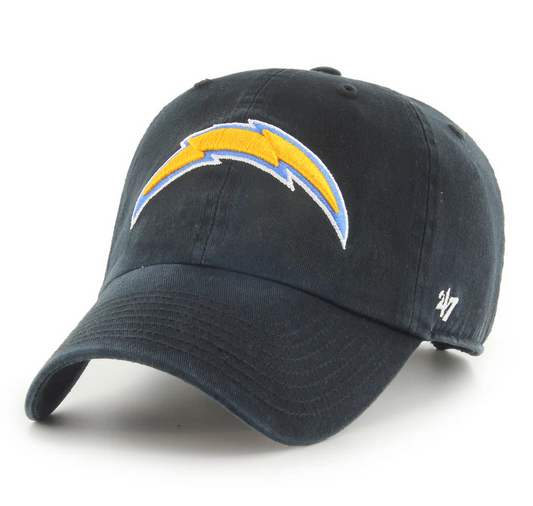 Los Angeles Chargers '47 Brand Black Clean Up Adjustable Dad Hat