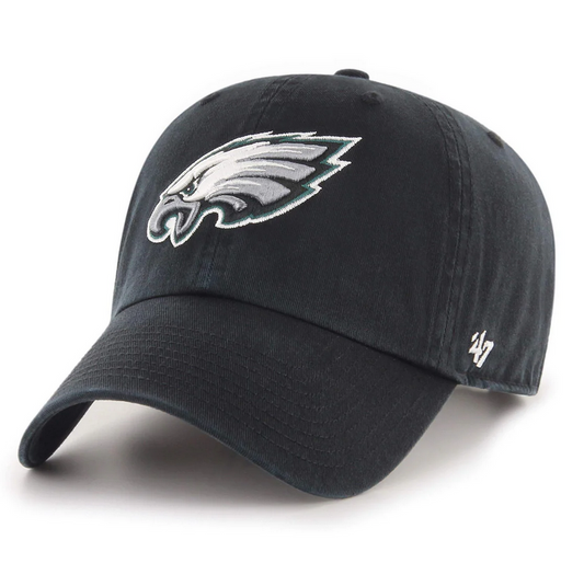 Philadelphia Eagles '47 Brand Black Clean Up Adjustable Dad Hat