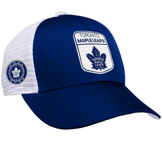 Youth Toronto Maple Leafs Fanatics Blue Draft Snapback Trucker Hat