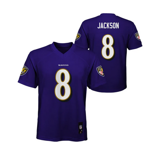 Youth Baltimore Ravens Lamar Jackson Outerstuff Purple Authentic Mid-Tier Jersey