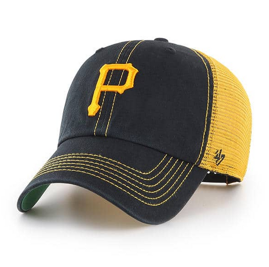 Pittsburgh Pirates '47 Brand Black Trawler Clean Up Adjustable Trucker Dad Hat