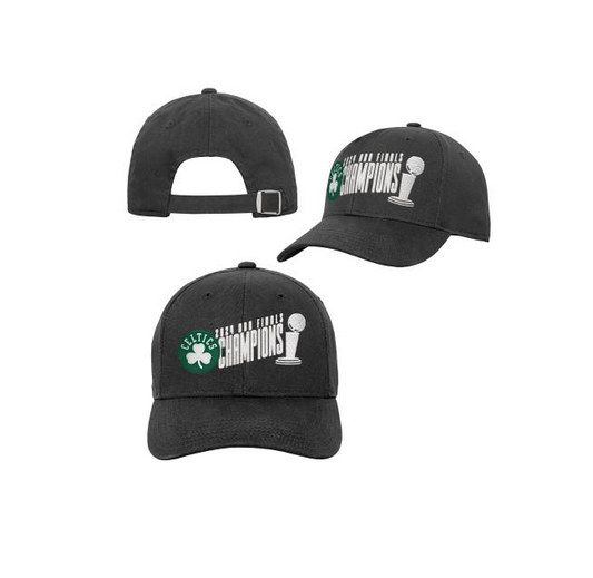 Youth Boston Celtics 2024 Champions Charcoal Adjustable Slouch Hat