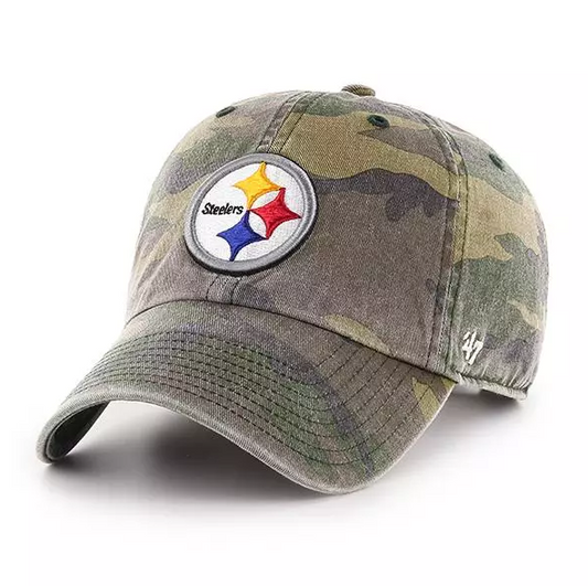 Pittsburgh Steelers '47 Brand Camo Clean Up Adjustable Dad Hat