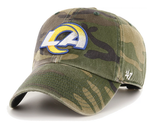 Los Angeles Rams '47 Brand Camo Clean Up Adjustable Dad Hat