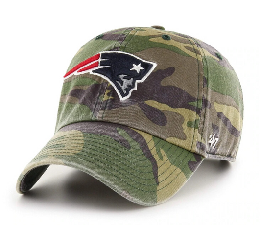 New England Patriots '47 Brand Camo Clean Up Adjustable Dad Hat