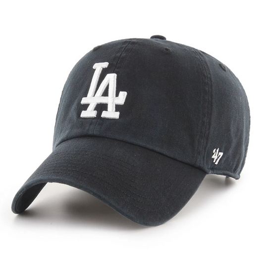 Los Angeles Dodgers '47 Brand Black Clean Up Adjustable Dad Hat