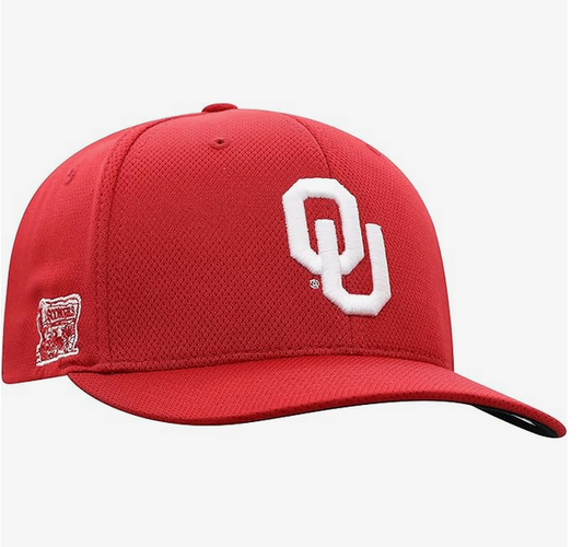 Oklahoma Sooners Top Of The World Red Victory Reflex Stretch Fit Hat