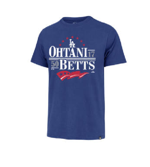 Los Angeles Dodgers Ohtani/Betts '47 Brand Blue Multi Player Election T-Shirt