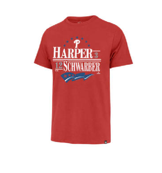 Philadelphia Phillies Harper/Schwarber '47 Brand Red Multi Player Election T-Shirt