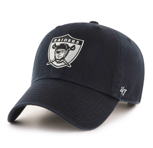 Las Vegas Raiders '47 Brand Black Historic Clean Up Adjustable Dad Hat