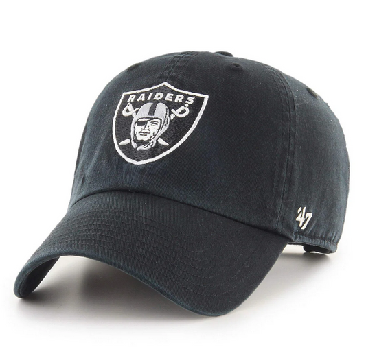 Las Vegas Raiders '47 Brand Black Clean Up Adjustable Dad Hat