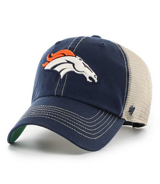 Denver Broncos '47 Brand Navy Blue Trawler Clean Up Adjustable Trucker Dad Hat