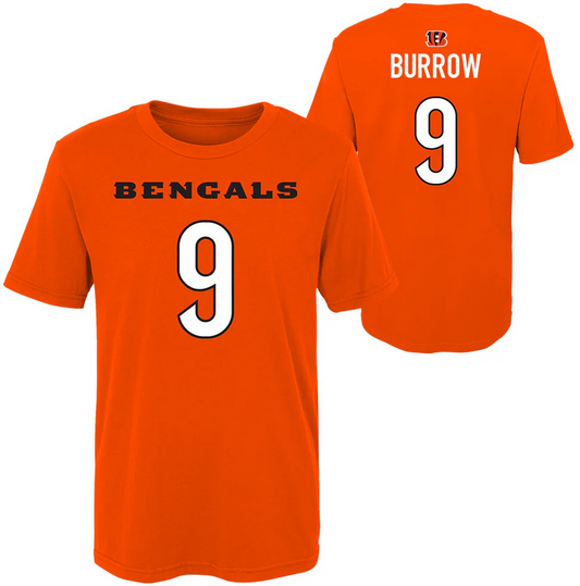 Youth Cincinnati Bengals Joe Burrow Orange N&N Mainliner Jersey T-Shirt