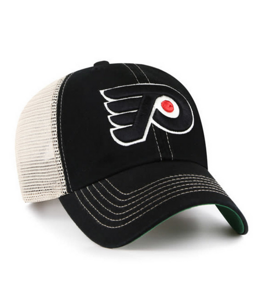 Philadelphia Flyers '47 Brand Black Trawler Clean Up Adjustable Trucker Dad Hat