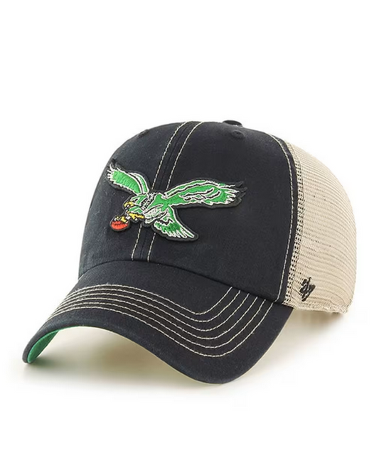 Philadelphia Eagles '47 Brand Black Trawler Clean Up Adjustable Trucker Hat