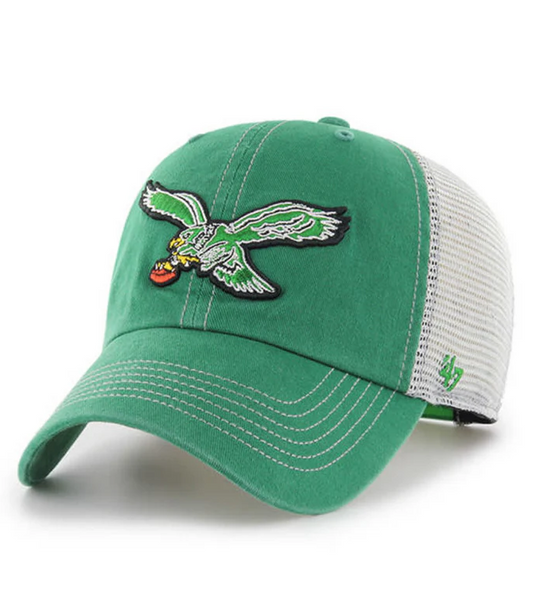 Philadelphia Eagles '47 Brand Green Trawler Clean Up Adjustable Trucker Hat