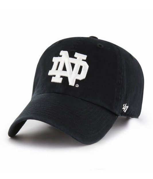 Notre Dame Fighting Irish '47 Brand Black Clean Up Adjustable Dad Hat
