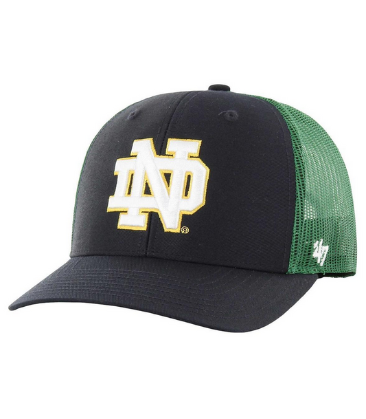Notre Dame Fighting Irish '47 Brand Navy/Green Trucker Snapback Adjustable Hat