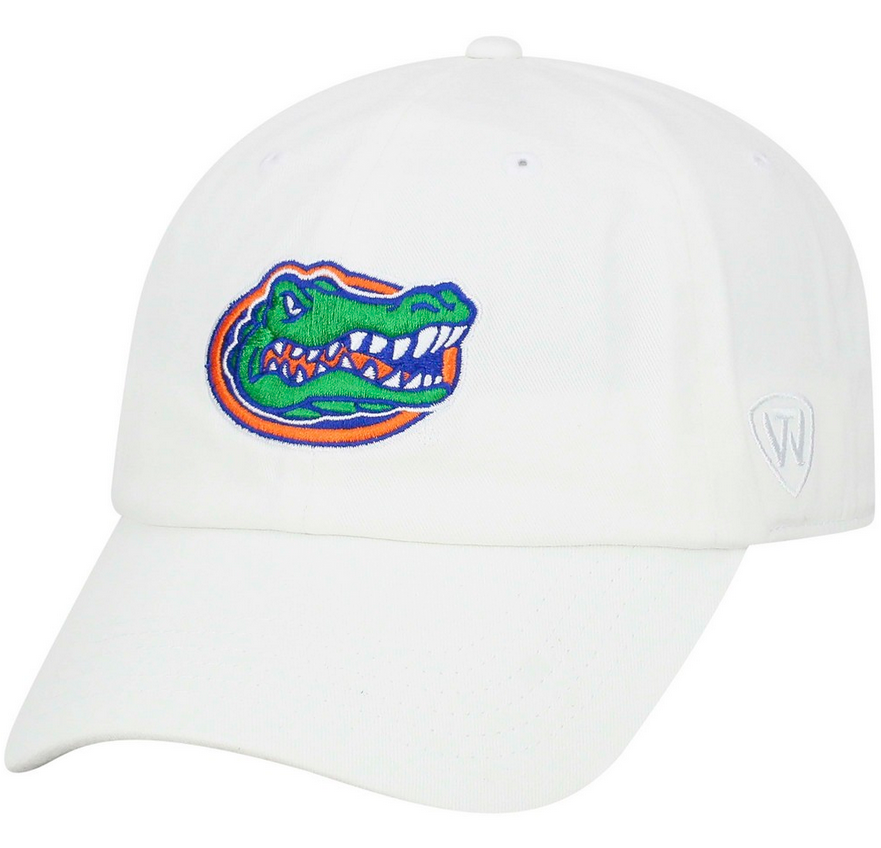Florida Gators Top Of The World White Victory Adjustable Dad Hat
