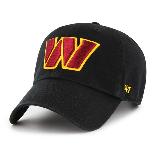 Washington Commanders '47 Brand Black Clean Up Adjustable Dad Hat