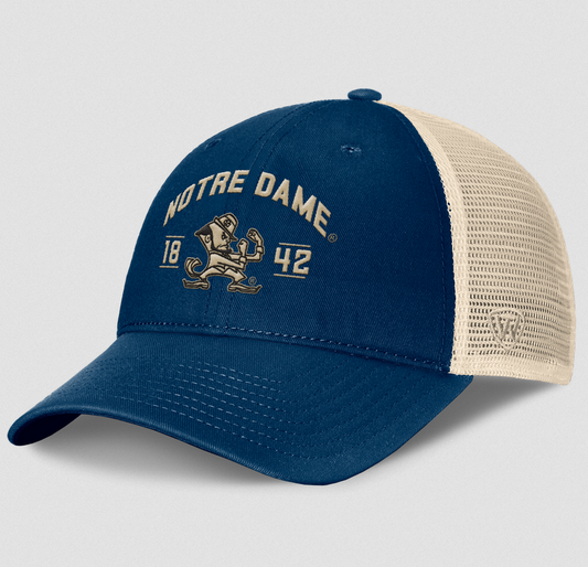 Notre Dame Fighting Irish Top Of The World Blue Waylon Adjustable Trucker Dad Hat